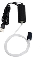 Lenpestia mini USB aquarium air pump front view with black finish