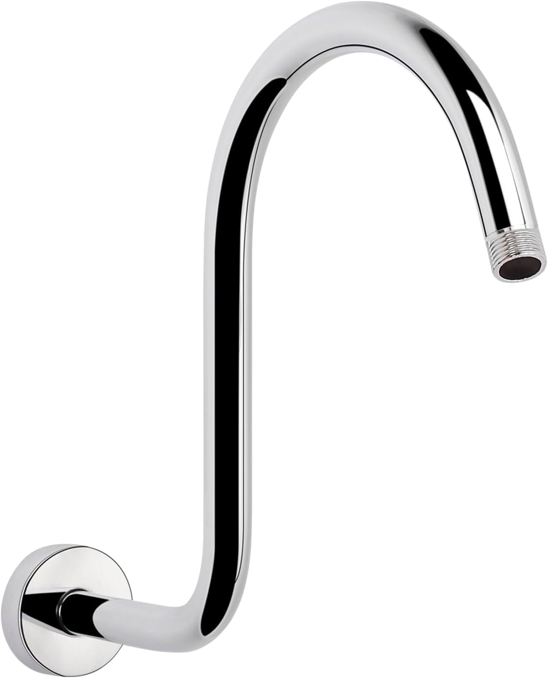 S Shaped Shower Arm, High Rise Shower Head Extension Pipe Standard 1/2" Connection with Flange, Awesome Shower Experience-Stainless Steel Bathroom Accessory(12 Inch S Shape, Chrome Finish) - Image 14