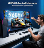 High-speed 80Gbps DisplayPort cable highlighting the durable black shielding jacket