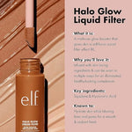 Side view of authentic USA imported elf Halo Glow glow booster packaging showcasing ingredient details
