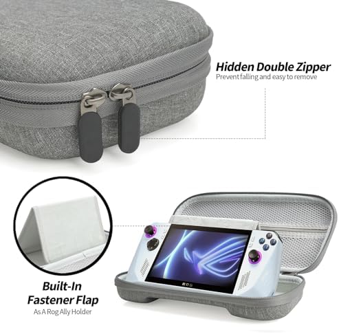 Leepiya carrying case for Asus ROG Ally zipper and handle detail