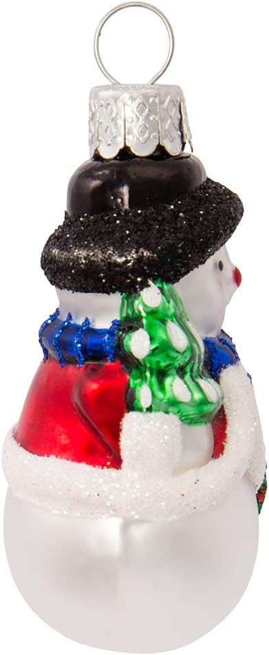Kurt S. Adler snowman character glass ornament detail
