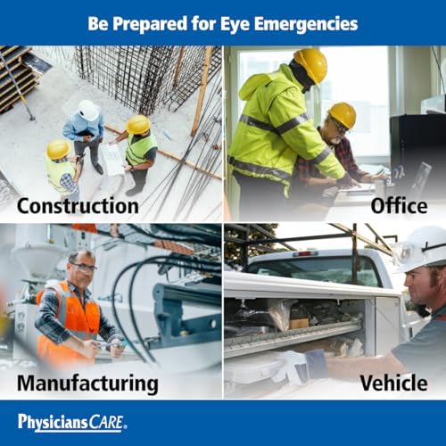 Emergency eye wash solution for first aid kits and workplace safety stations.