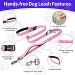 Kazazoo reflective safety dog leash demonstrating high visibility stitching in low light.