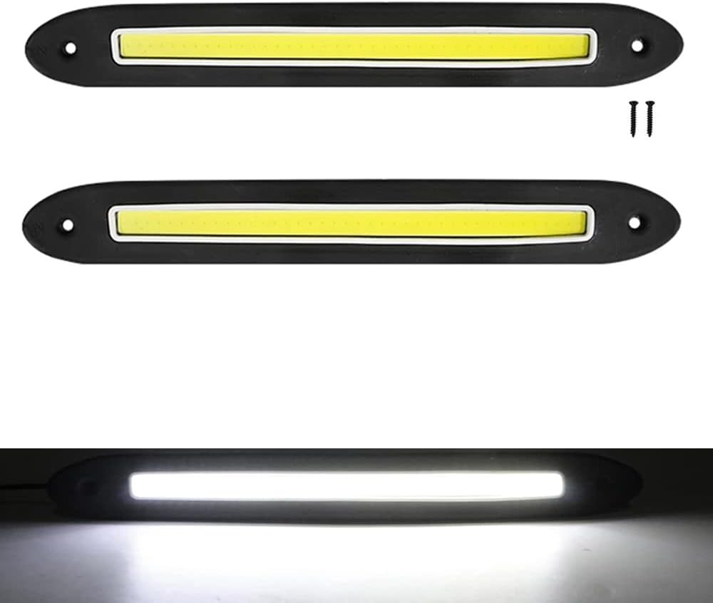 YSY flexible car LED daytime running light strip front view highlighting the slim white chip-on-board lighting panel.