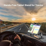 Keuvirya vehicle tablet holder showcasing the four hole metal drill base with stainless steel screws.