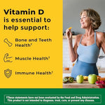 Nature Made Vitamin D3 250 mcg supplement bottle showing dosage facts and serving size information on the side panel.
