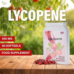 Ved Lycopene 500 mg supplement label showcasing allergen free and non GMO formulas