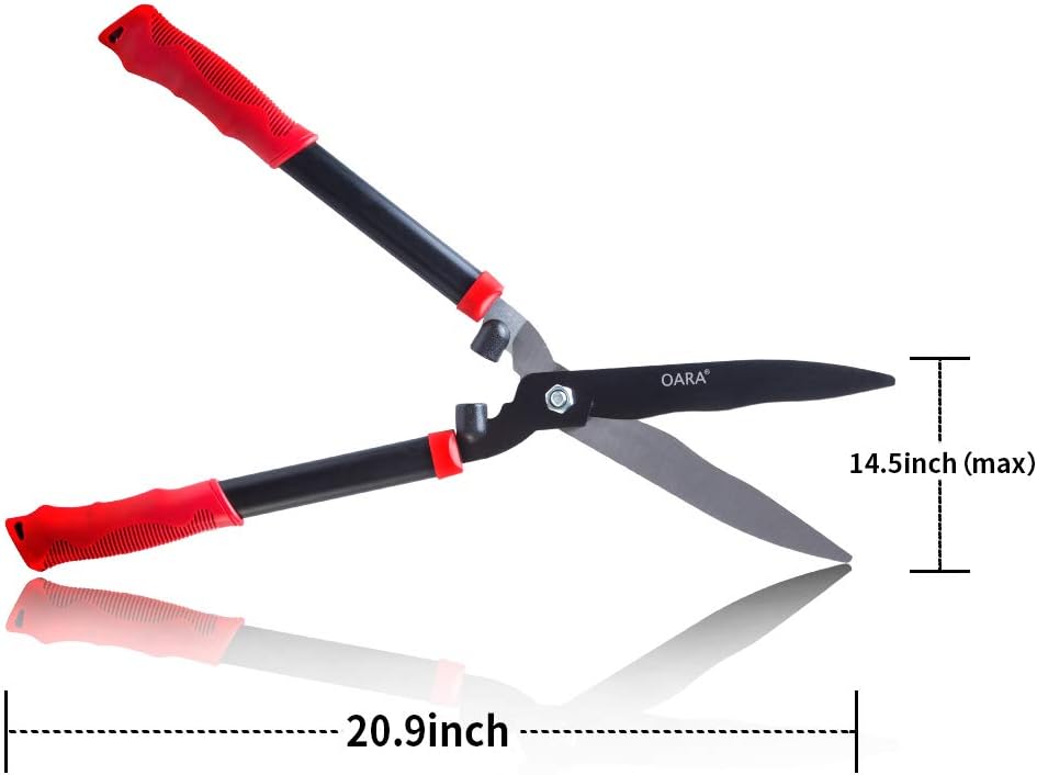Oara 21 inch bush cutter showing red ergonomic comfort grip handles