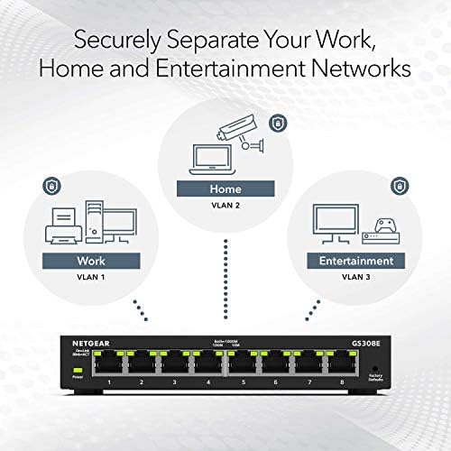 Netgear plus software network switch displaying the wall mount installation slots on the lower chassis.