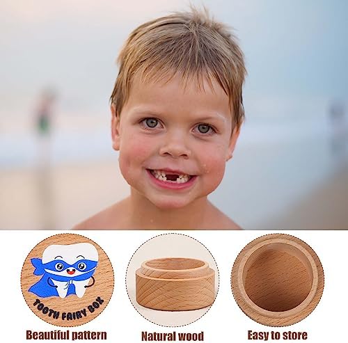 Wooden tooth fairy keepsake box for lost teeth