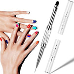 Ycyan nail design brush with white handle and premium nylon bristles