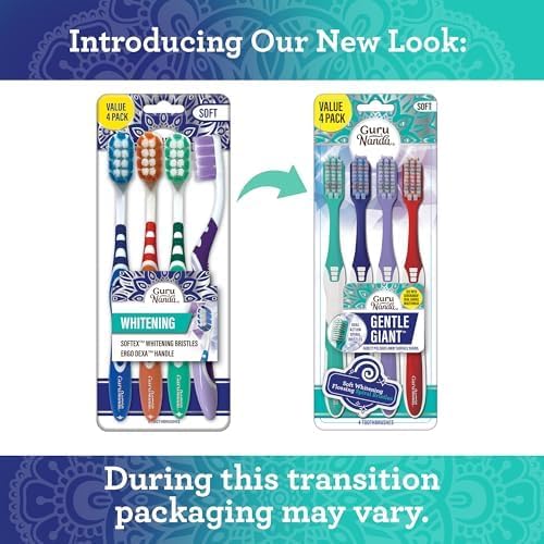 GuruNanda toothbrush dual action spiral bristles close up