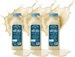 Close up of Barkley's Bag raw goat milk bottle