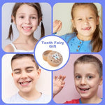 Tooth fairy keepsake set displayed on a bedside table