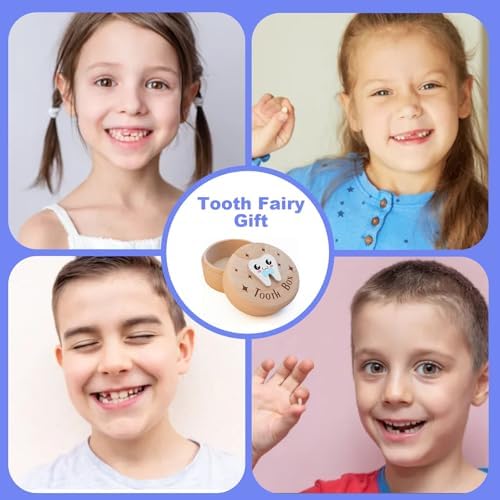 Tooth fairy keepsake set displayed on a bedside table
