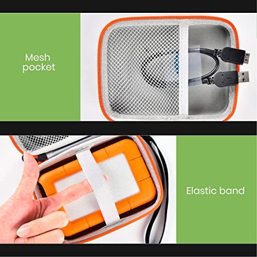 ALKOO portable hard drive case featuring the detachable wrist lanyard attachment side view