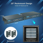 YuanLey network switch package contents including the AC power cable and mounting hardware accessories.