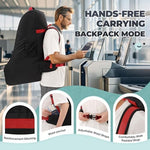 RAINSMORE Padded Car Seat Travel Bag for Airplane Heavy Duty Car Seat Backpack for Air Travel Baby Carseat Cover Bags for Airport Large Car Seats Carrier Fits Car Seats & Booster Seats, Black - Image 6