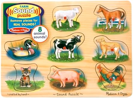Melissa & Doug educational wooden farm puzzle for 2 year olds