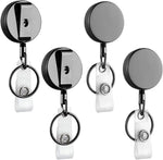 Will Well 2 Pack Retractable Keychain - Metal Badge Reel - Square - Black - Image 9