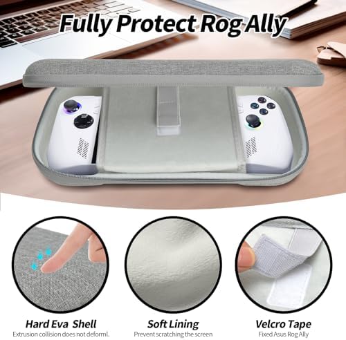 Leepiya carrying case for Asus ROG Ally open view showing interior