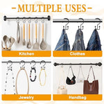 Cerpourt multi purpose metal hooks being used for organized bathroom storage