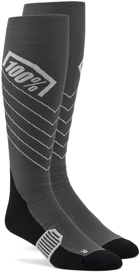 100 Percent Hi-Side Performance Gray Socks front view high-performance motocross riding gear
