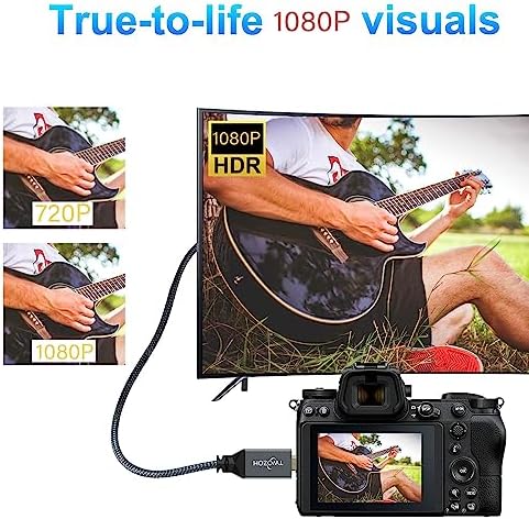 Twozoh short 1 foot nylon braided Type D cable highlighting durable shielding design.
