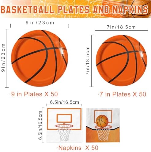 Qiyanpax basketball party tableware for 50 guests
