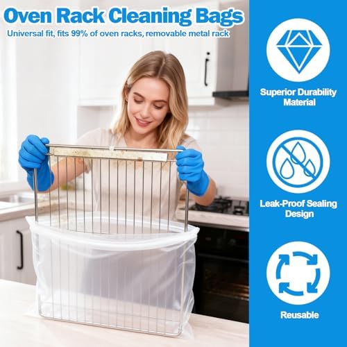 Using Xangnier cleaning bags to soak dirty oven racks