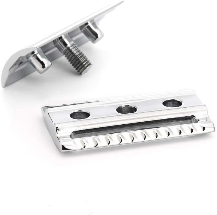 MÜHLE Traditional Replacement Safety Razor Head closed comb front view showing premium chrome finish