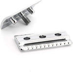 MÜHLE Traditional Replacement Safety Razor Head closed comb front view showing premium chrome finish