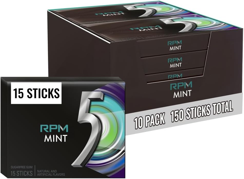 5 GUM Peppermint Cobalt Sugar Free Chewing Gum Bulk, Stimulate Your Senses While Listening to Music, Mini Purse Essentials, Travel Essentials, 15 Sticks (Pack of 10) - Image 14