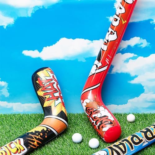 Lightweight durable inflatable hockey sticks for safe indoor kids games