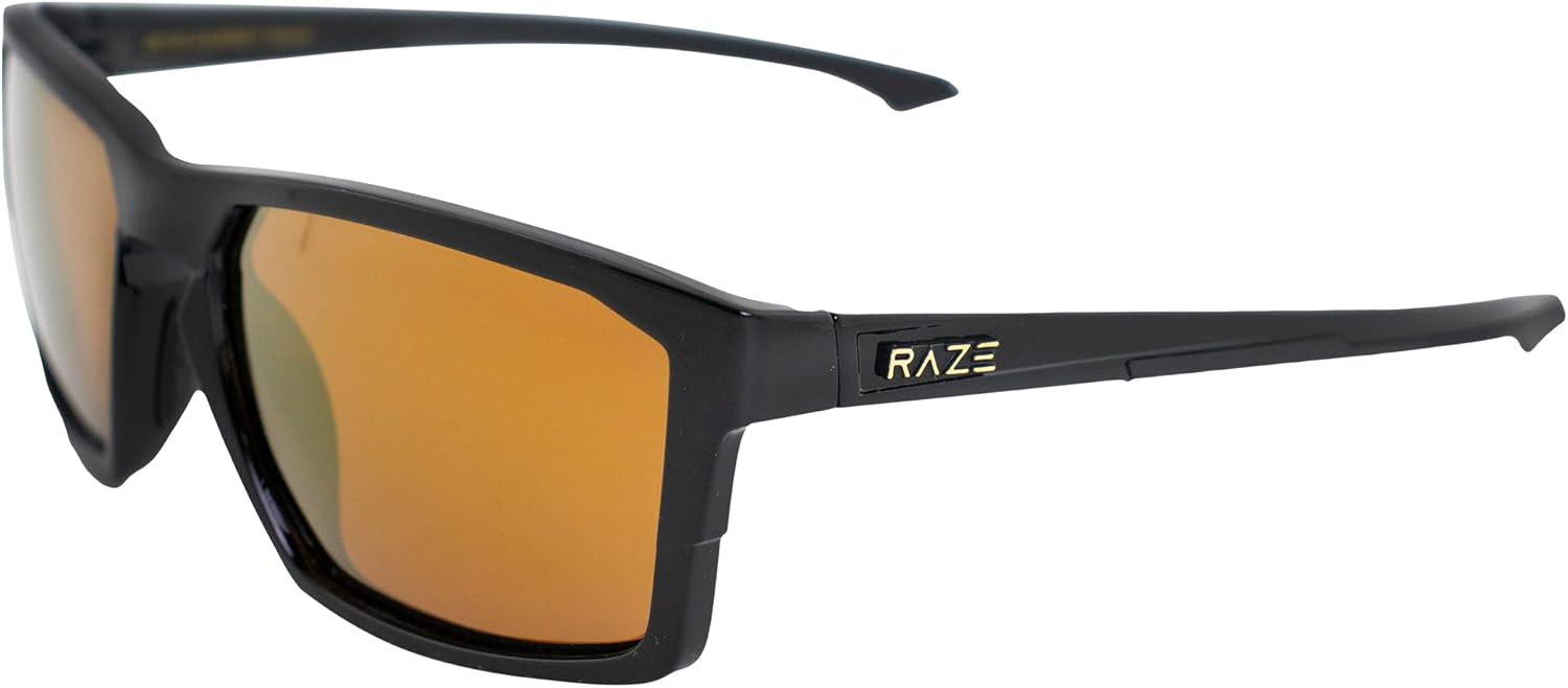 Raze Eyewear Journey 2 motorcycle riding sunglasses front view with gloss black frame