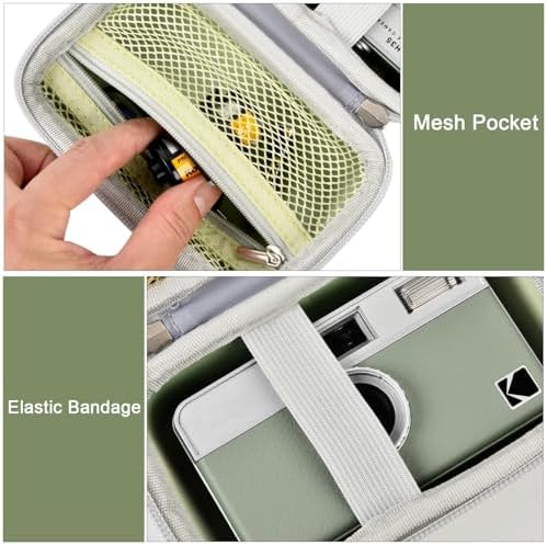 Grapsa hard shell case with elastic band securing film camera