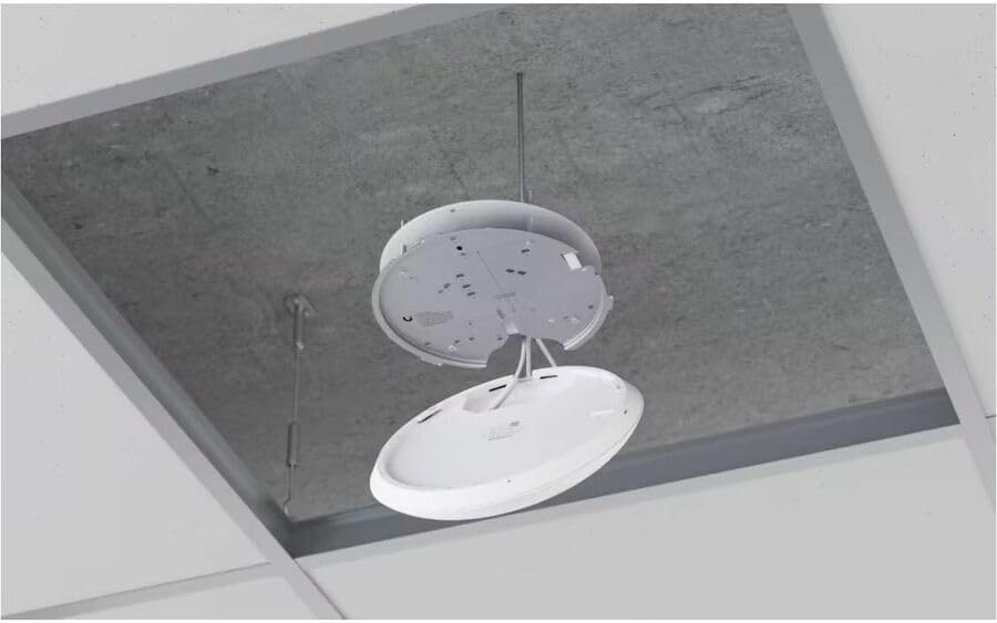 Premium white Ubiquiti UniFi 7 Pro access point showing rear network ports