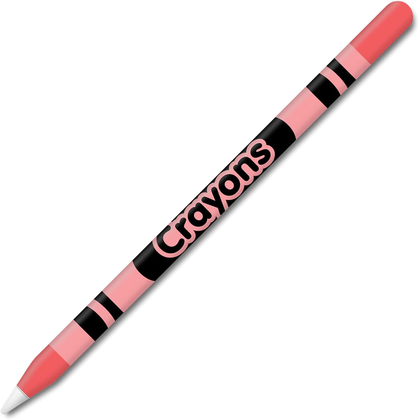 POP SKIN Crayons Orange Pink matte vinyl skin front view wrapped on Apple Pencil 2nd generation