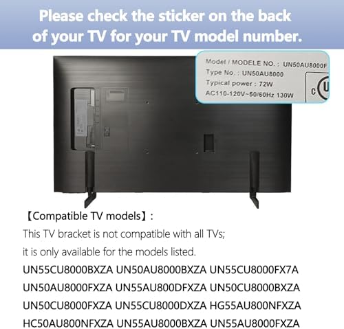 Side profile of Tjyuze television base mounts illustrating the screwless snap-in locking tab configuration.