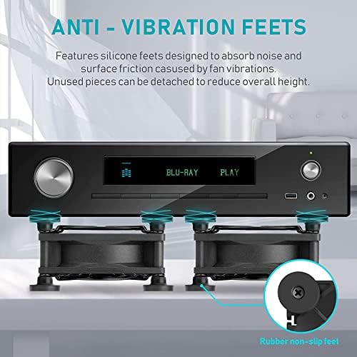 ANEXT 120 Millimeter quiet electronic cooling fan pack with rubber feet