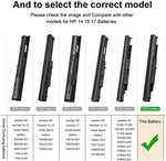Back view of the four cell rechargeable lithium ion notebook power unit showing technical specifications and compliance labels.