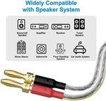 Mygatti speaker wire connected to hi-fi audio equipment
