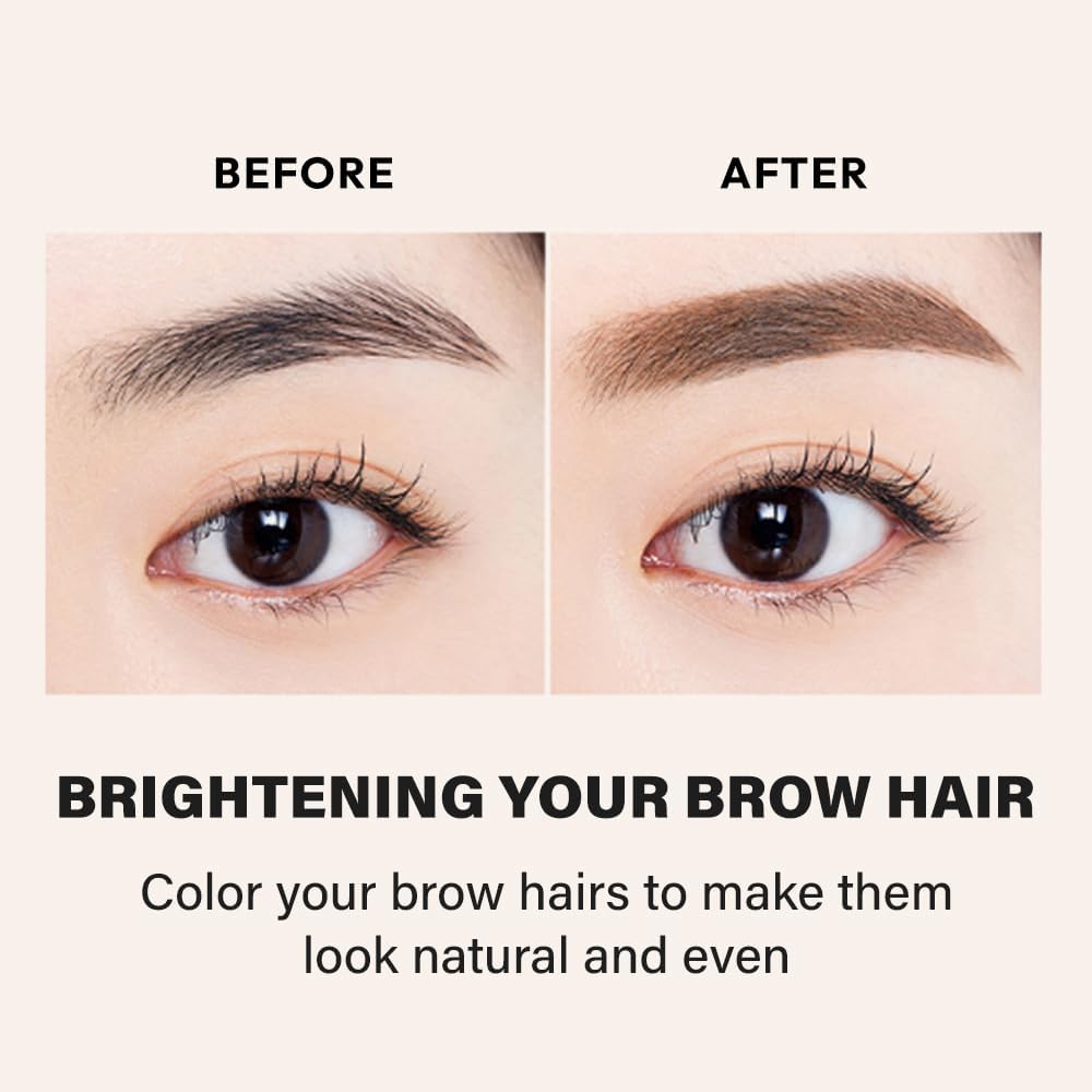 Korean makeup brow mascara for three dimensional natural coloring.