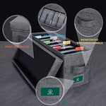 TWAVETREE grey storage bin filled with multiple standard music jewel cases