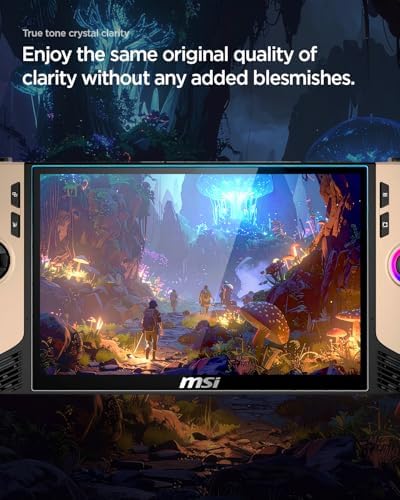 Spigen GlasTR Slim screen protector installed on MSI Claw console