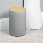 mDesign small garbage bin with bamboo swing lid