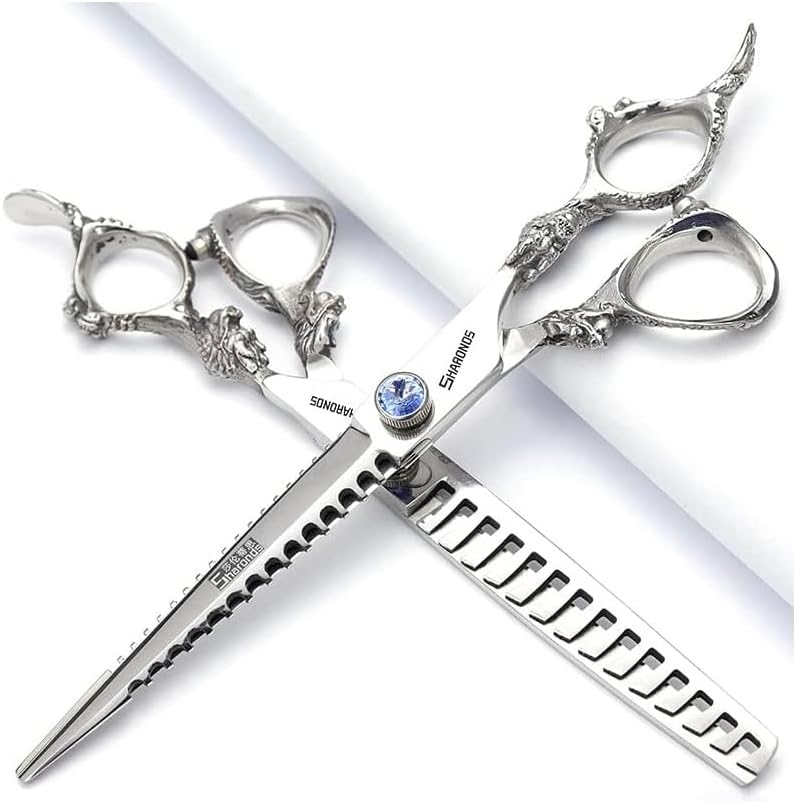 7" 7.5" 8"9" Professional Hairdressing Scissors Barber Salon Hair Cutting Dragon Shears (Large). (7 inch-A) - Image 13
