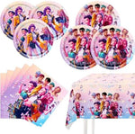 Detailed view of Demon Movie Hunters paper plates and napkins