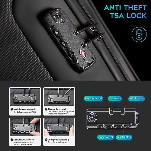 BANGE 17.3 inch laptop compartment with shockproof protective padding open view